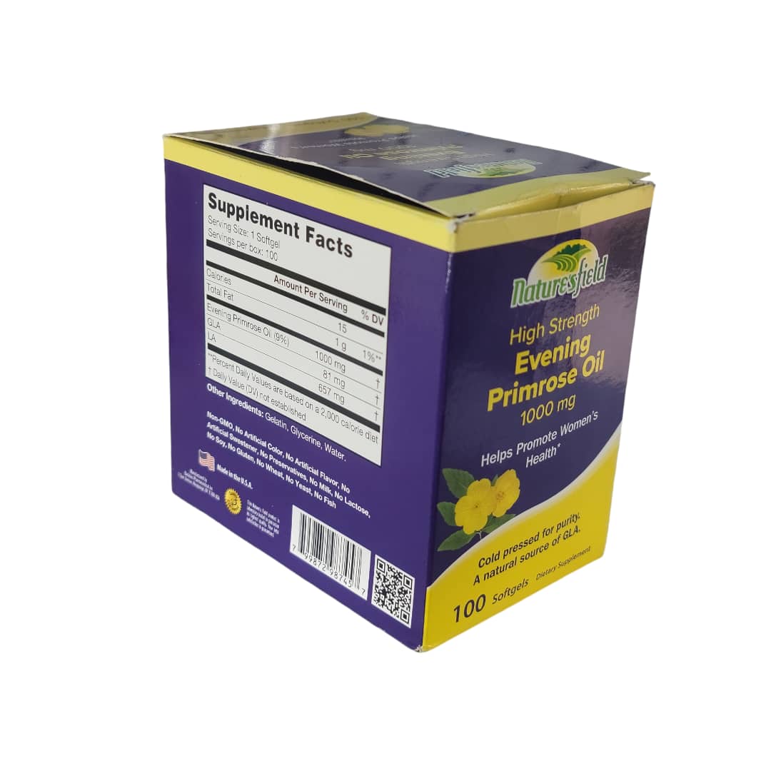 HIGH STRENGTH EVENING PRIMROSE OIL SOFTGELS - 100 SOFTGELS.