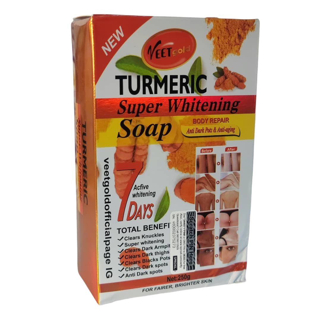 VEETGOLD TURMERIC SUPER WHITENING SOAP-250G