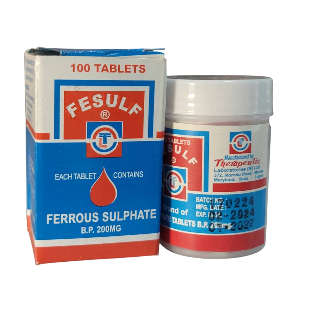 FESULF (FERROUS SULPHATE, 200MG) TABLET - 100 TABLETS