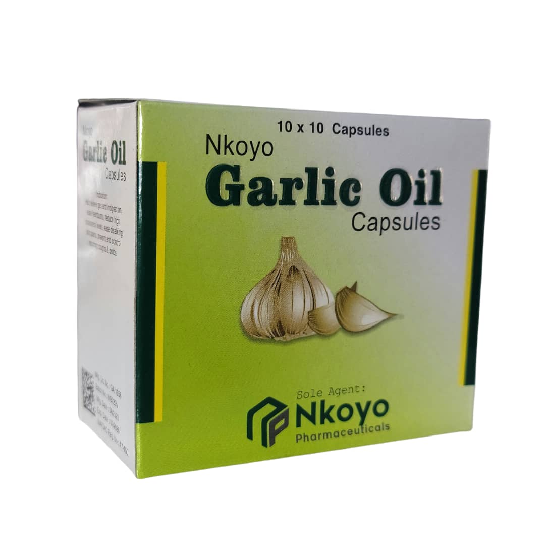 NKOYO GARLIC OIL CAPSULES - 10×10 CAPSULES.