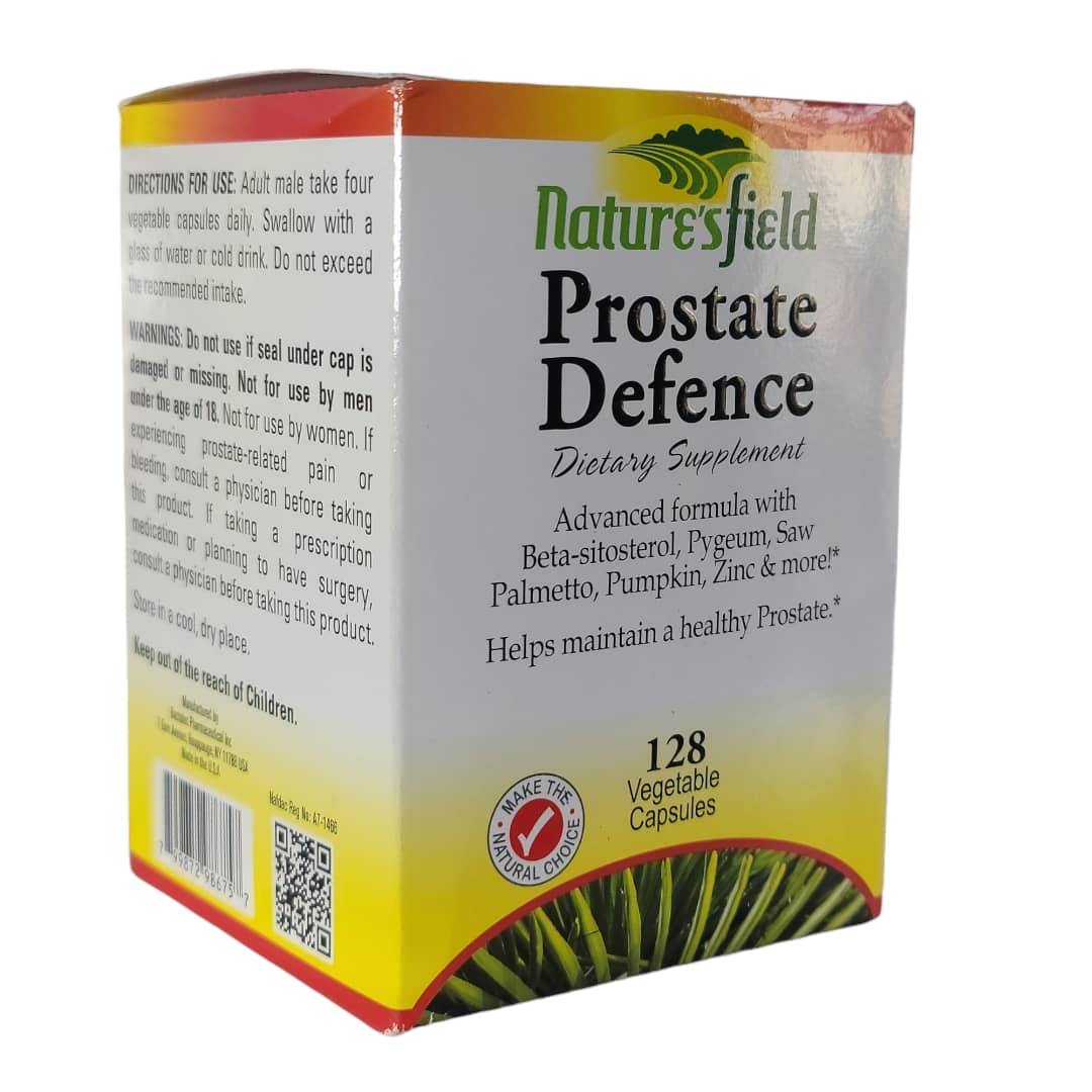 NATURE'S FIELD PROSTATE DEFENCE VEGETABLE CAPSULES - 128 CAPSULES.